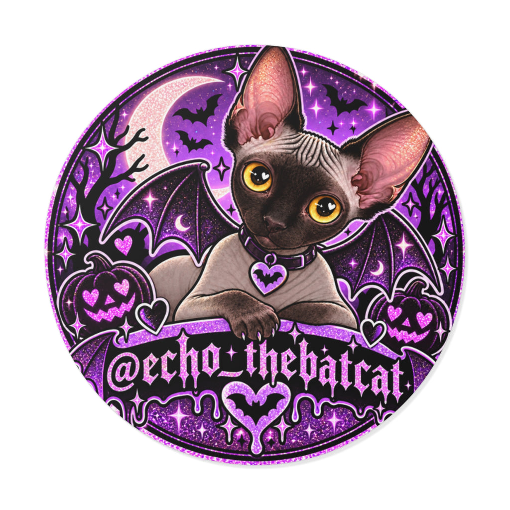 I MET ECHO THE BAT CAT ROUND VINYL STICKER